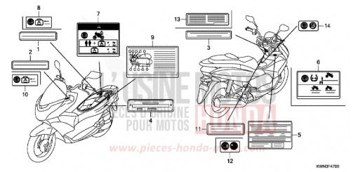 CAUTION LABEL WW125EX2C de 2012